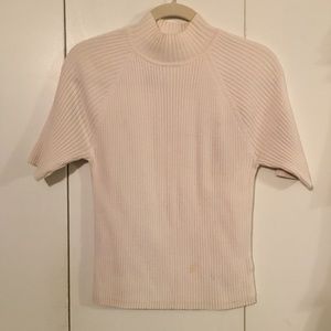 Cotton knit short leave sweater